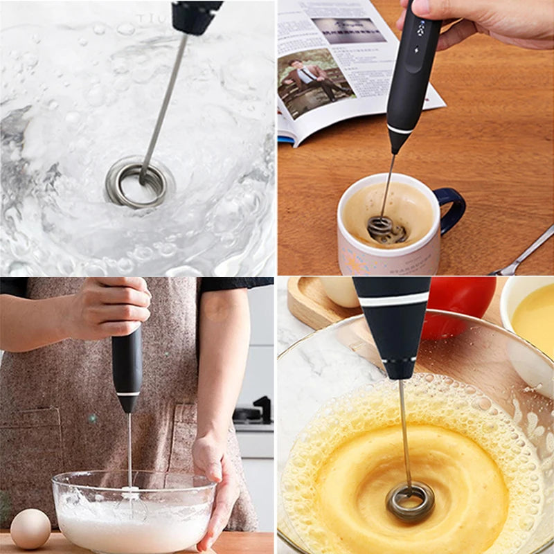Milk Frothers USB Rechargeable Portable Blender Foamer High Speeds Drink Maker Whisk Mixer For Coffee Cappuccino Cream