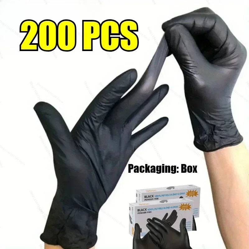 Black Nitrile Disposable Gloves Non-Medical for Cleaning,Painting,Pet Bathing Painting Gloves Household Cleaning Nitrile Gloves