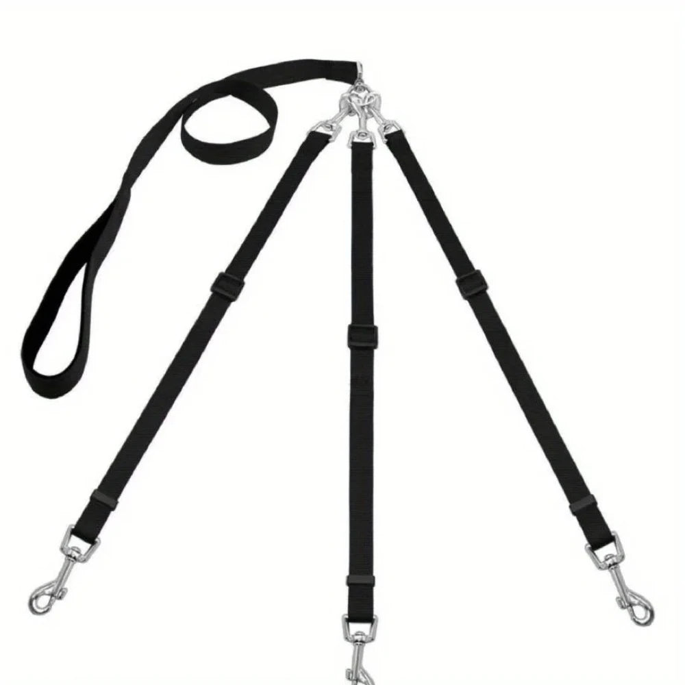 Duurzame 3-in-1 nylon hondenriem met gevoerd handvat voor buitenwandelingen, autoreizen, hiken en kamperen - drieweg-hondenriem