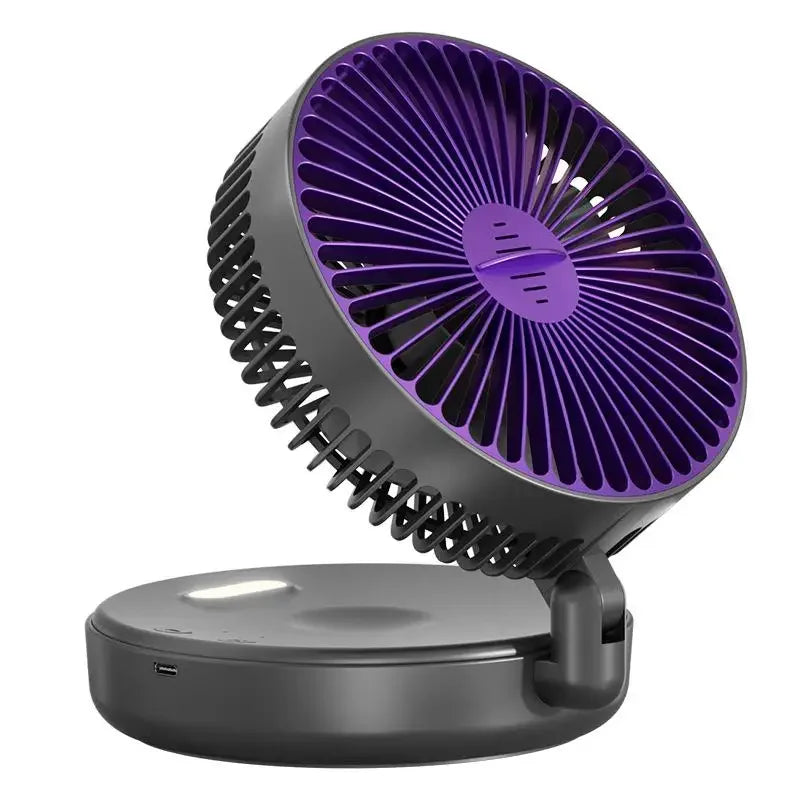 Lenovo 3 In 1 Electric Fan Rechargeable Small Folding Cycle Desktop Wall-mounted Small Fan Dormitory Toilet Cold Wind Summer Fan