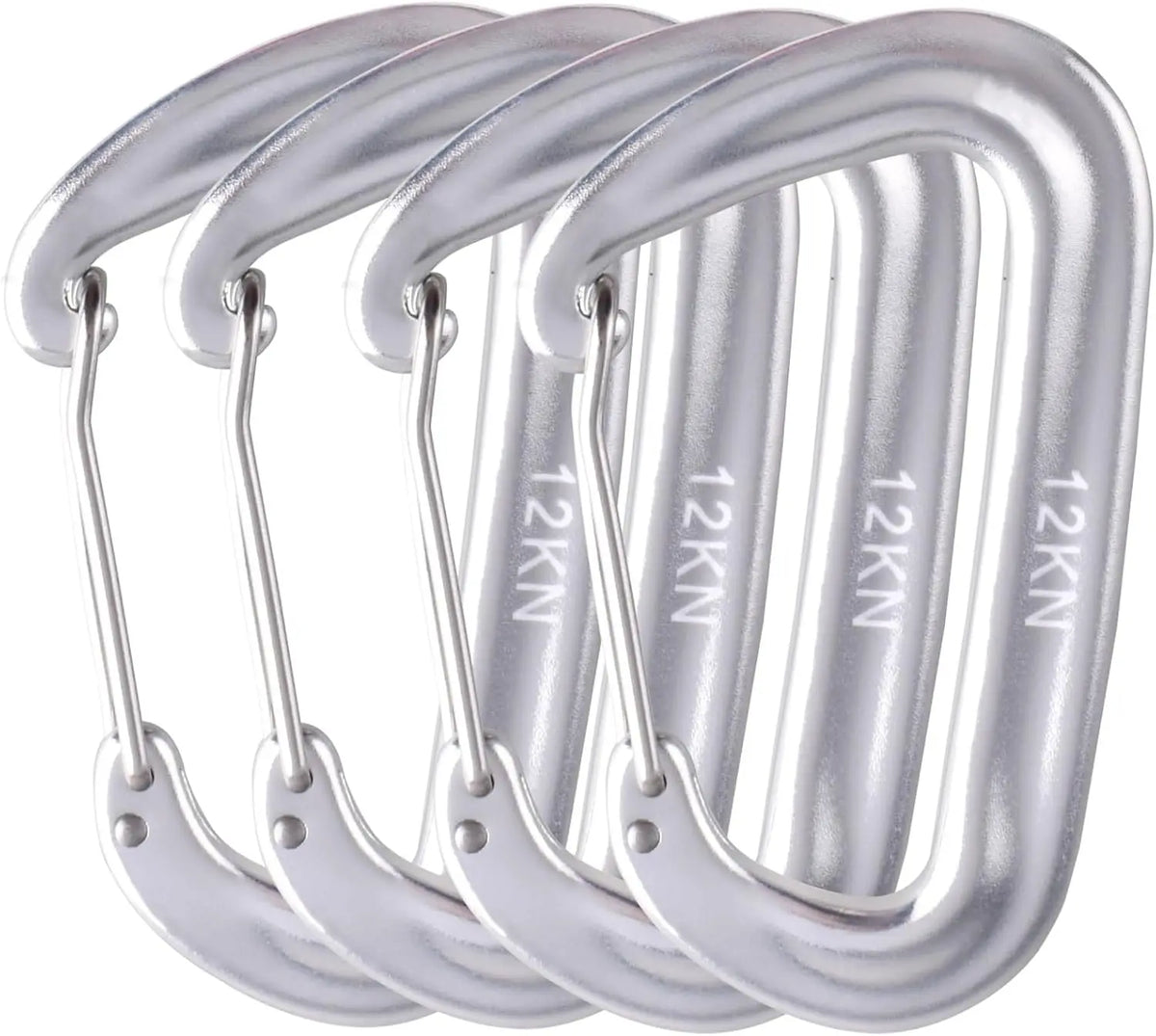 4PCS 12kN Carabiners Set D-type 8.5X5CM Heavy Duty Buckle Hook Outdoor Aluminum Clips For Hammock Camping And Hiking