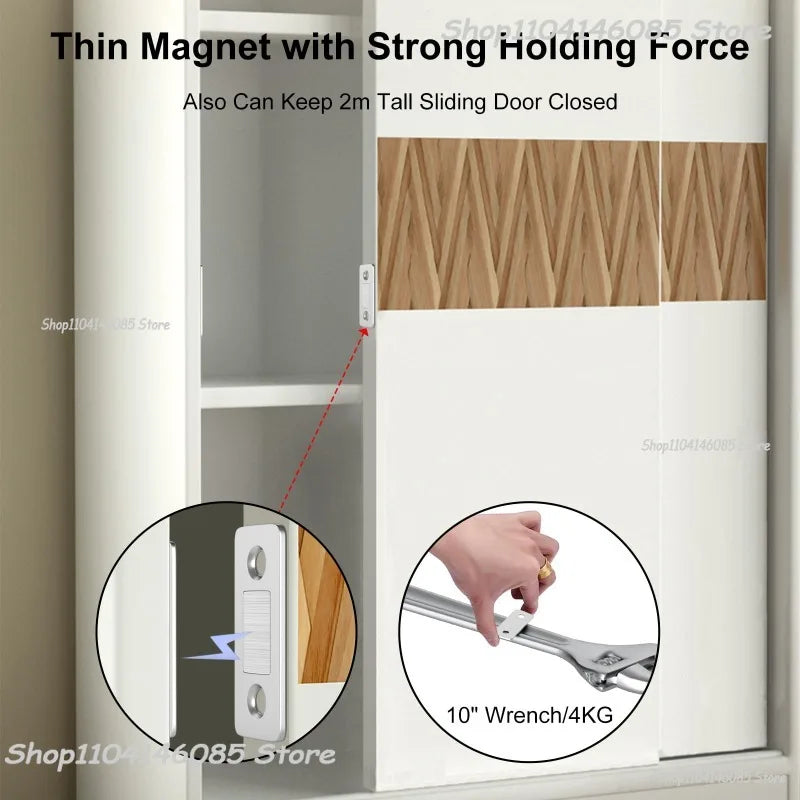 Magnetic Cabinet Catches Ultra Thin Door Strong Magnets Stopper Invisible Adhesive Drawer Magnet Lock for Kitchen Closet Closer
