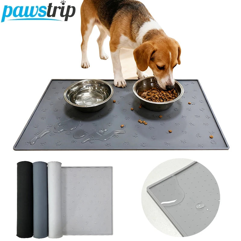 30x48cm Square Pet Feeding Mat Silicone Dog Food Feeding Pad Waterproof Pet Placemat for Cats Dogs Non-Slip Cat Feeding Mat