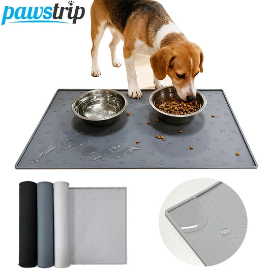 30x48cm Square Pet Feeding Mat Silicone Dog Food Feeding Pad Waterproof Pet Placemat for Cats Dogs Non-Slip Cat Feeding Mat
