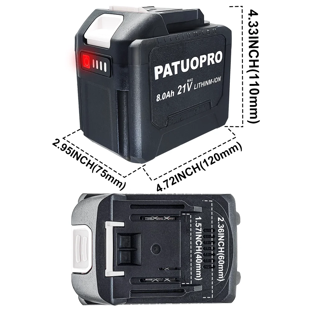 Batterie au lithium rechargeable 18-21V 2,0 4,0 6,0 8,0Ah compatible avec scie, clé, perceuse, meuleuse d'angle, souffleur et marteau sans fil Makita 18V