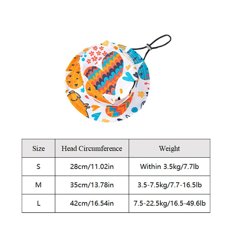 djustable Pet Dog Sun Hat Cute Printed Cat Bucket Hat for Lightweight Pet  Cap for Small Medium Dogs Cats Outdoor Pet Cap