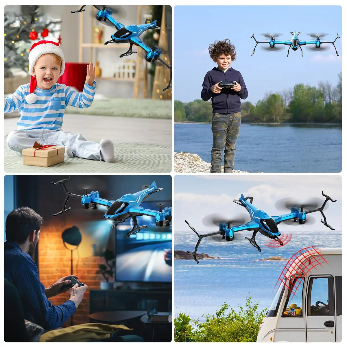 VATOS Super Function All in 1 RC Helicopter with Remote Control 2.4G - 360° Flip, Obstacle Avoidance, LED Light - Perfect Gift for Kids and Adults - Quality Shopping Centre