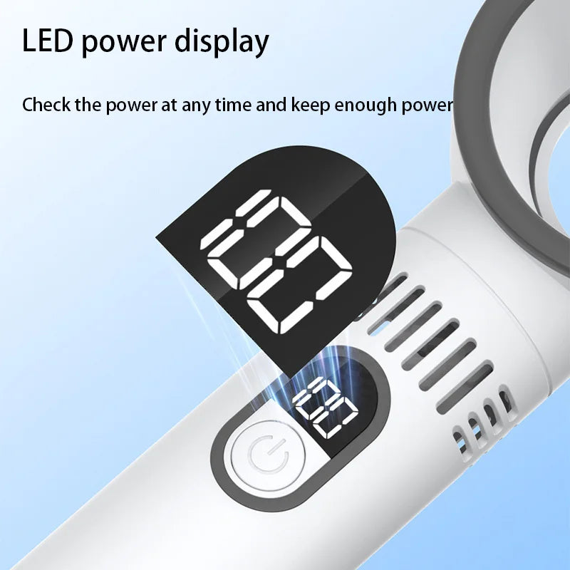 Nouveau ventilateur portable d'extérieur Lenovo avec écran LED, mini ventilateur de batterie rechargeable à 100 niveaux de contrôle libre, haute vitesse