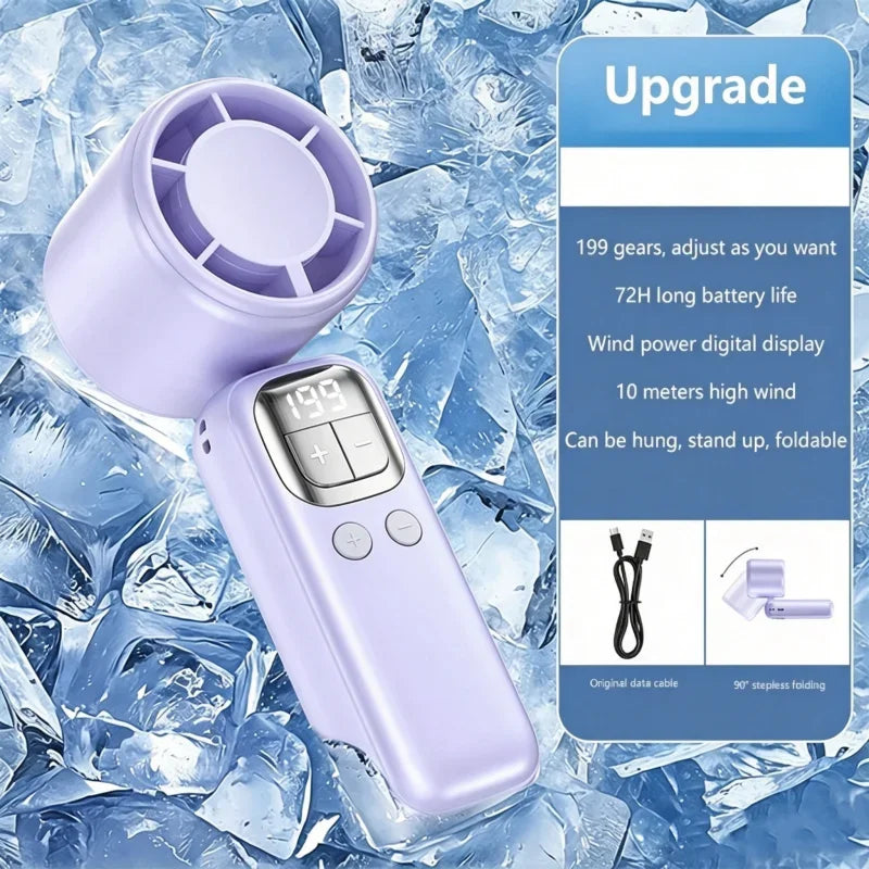 Lenovo Handheld Ventilator 199 Hoge Snelheid Koeling Ice Cooler Oplaadbaar USB Borstelloze Motor Turbo Jet Fan voor Buiten Reizen Kantoor