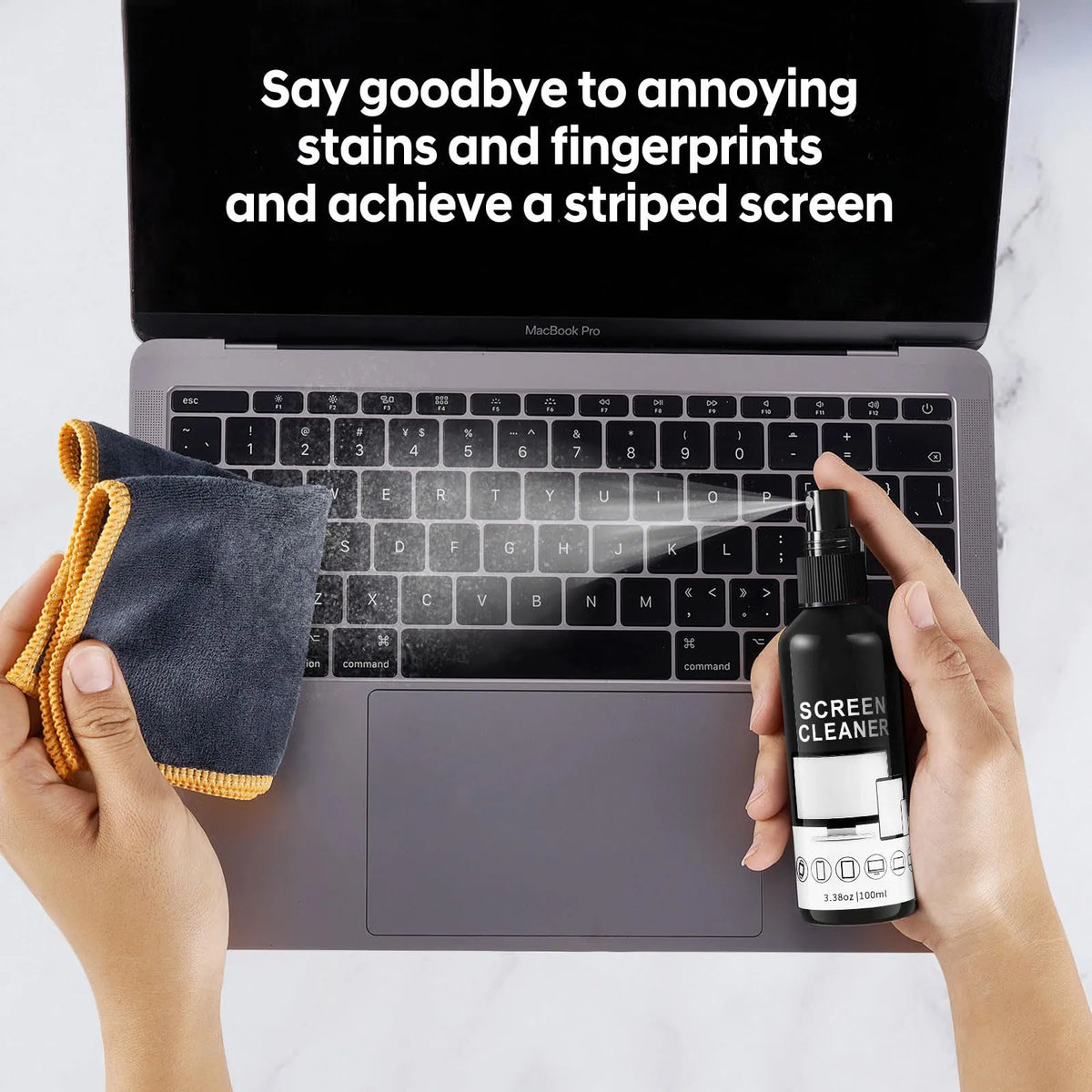 Screen Cleaner Spray Kit-Glass Cleaner Spray and Microfiber Cleaning Cloth,Suitable for a Variety of Glass,Glasses,Camera Lenses