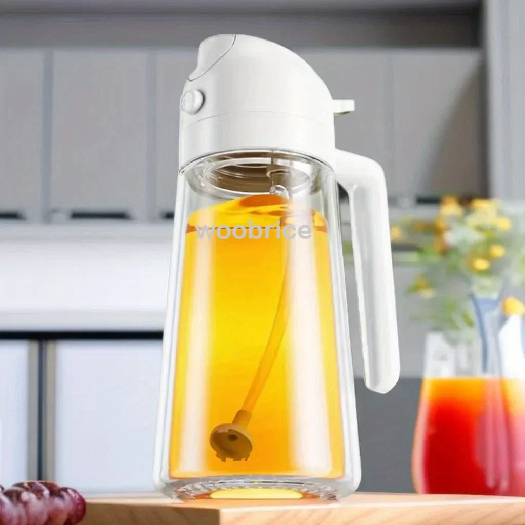 Oil Cruet Kitchen Olives 2in1 500ml Plastic Spray Oil Sprayer Bottle Dispenser Oil Jar BBQ Baking Roasting Picnic Kitchen Tool