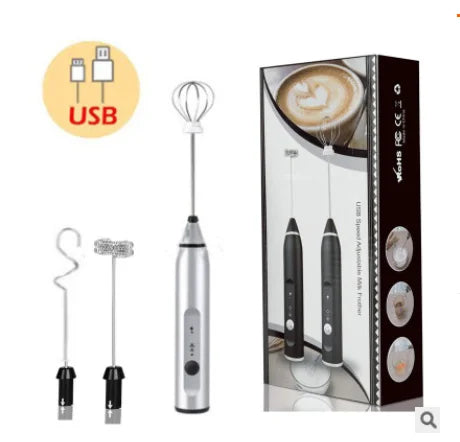 USB Electrical Milk Frothers Electric Handheld Blender with Mini Coffee Maker Whisk Mixer for Coffee Cappuccino Cream Foamer