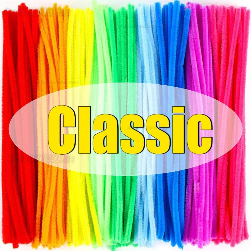 Creative Wires Chenille Wire Pipe Cleaners Colorful Chenille Stems DIY Plush Stem Wired Twist Stick Hair Strip Kid Handmade