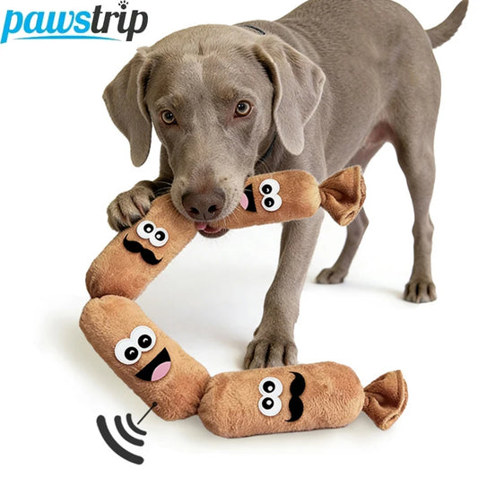 Simulated Dog Sausage Toy Interactive Pet Dog Plush Toy with BB Squeaker Bite-resistant Funny Puppy Self-Play Toy Pet Supplies