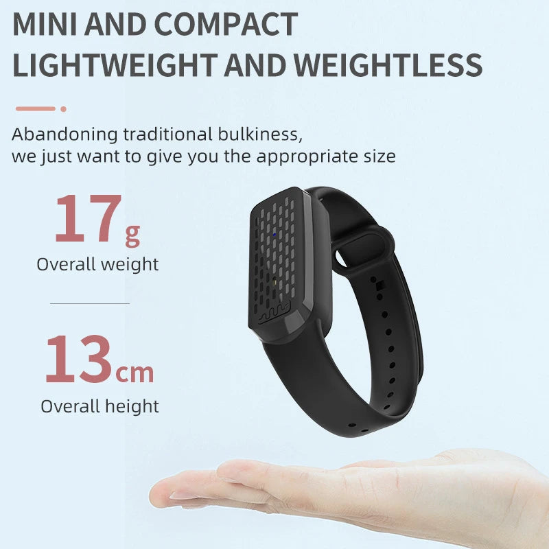USB oplaadbare ultrasone muggenwerende armband draagbare elektronische muggenverjager anti-muggenarmband horloge voor buiten
