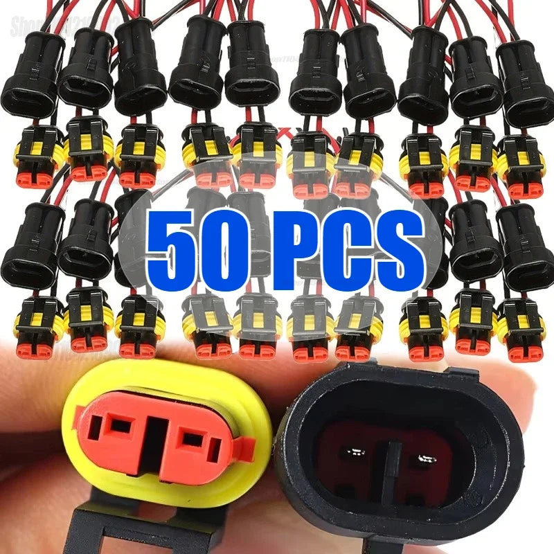 Electrical Wire Connector Waterproof Connector Wire Terminal Quick Connect Kit with Wire, Suitable for Cars and Ships Connector