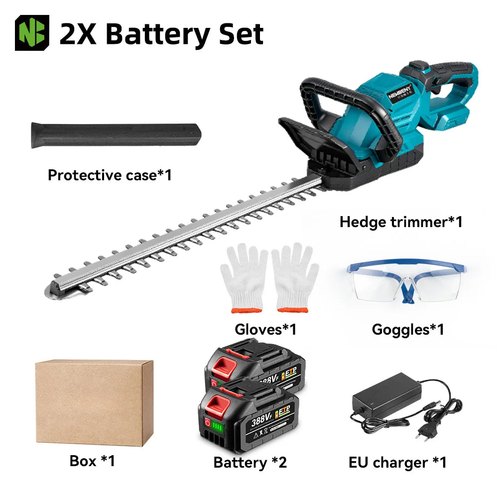 NEWBENY 530MM Electric Hedge Trimmer 180° Adjustment Angle Lawn Mower Hedge Pruner Garden Power Tool For Makita 18V Battery Pin
