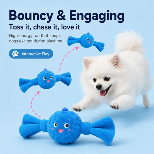 Plush Dog Toy Bouncy Ball Squeaky Pet toys for Small Medium Dogs Washable Interactive Chew Toy Puppy Toys Dog Accessories