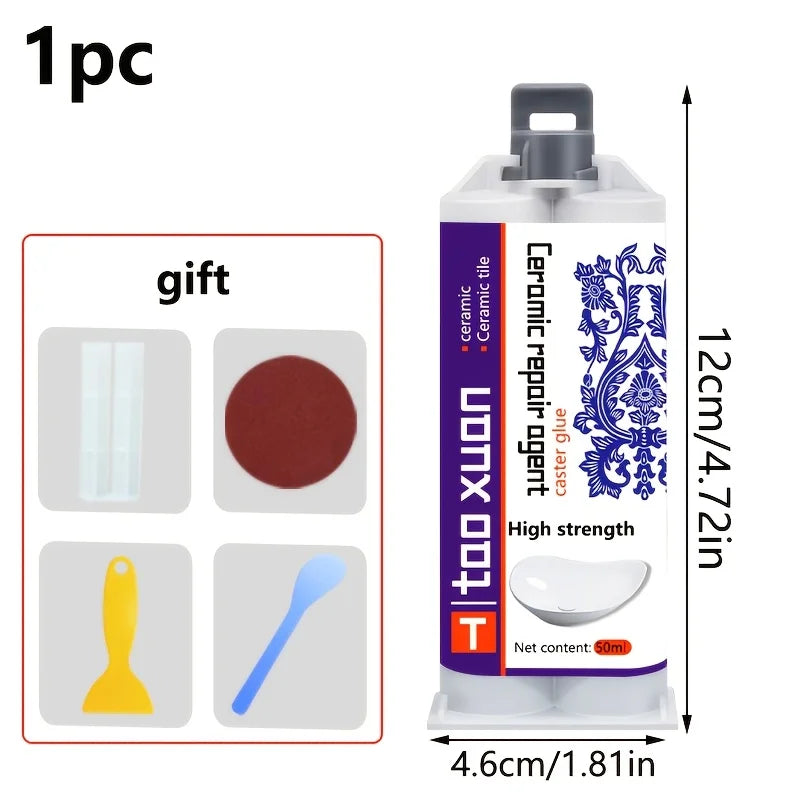 1pc Ceramic Repair Agent - Super Strong Waterproof Leak Sealant for Quick Fixes on Ceramics,Sinks,Bathtubs,Toilets, Vases, Tiles