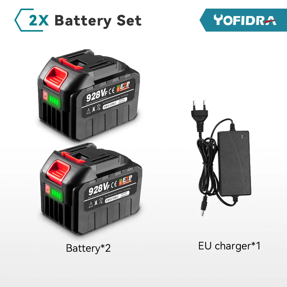 YOFIDRA 18-20V Rechargeable 928vf 388vf 128vf Plus Lithium Ion Battery for 21V 18V Power Tool Replacement Battery