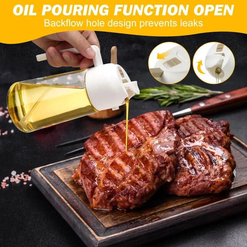 Spray Oil Sprayer Bottle Kitchen Oil Cruet Spray Oil Dispenser Olive Kitchen Gadgets Salt Shaker Vaporizer Cruet for Camping BBQ