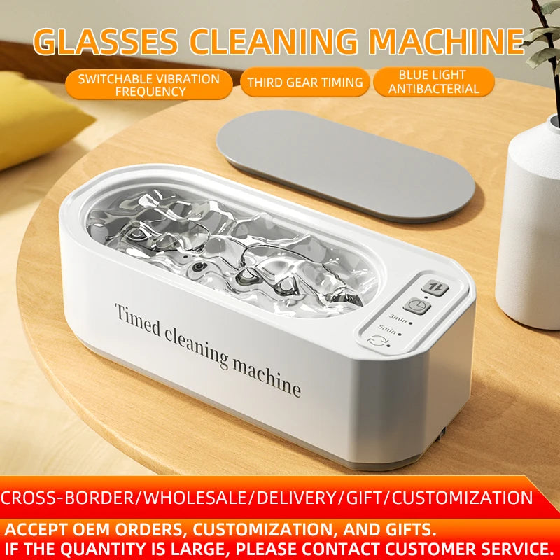 2026 Ultrasonic Glasses Cleaner 50KHz Contact Lens Cleaner Household Timer Jewelry Toothbrush Cleaner Brush Dentures New