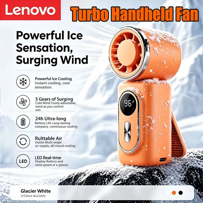 Lenovo Mini Draagbare High-speed Handventilator met Oneindige Snelheidsregeling en 100 Krachtige Niveau-instellingen voor Buiten 2026
