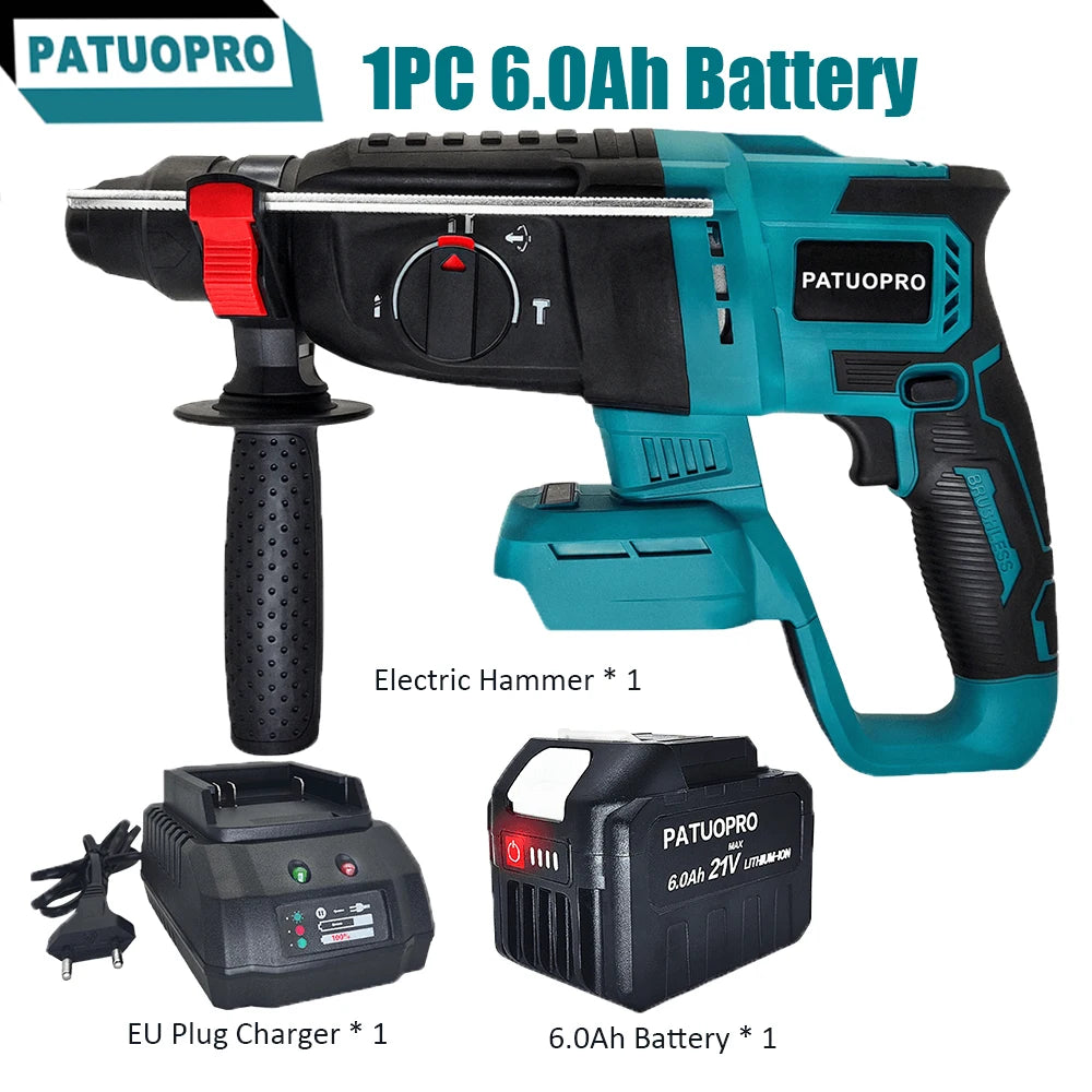 26mm Borstelloze Elektrische Boorhamer 4-Modus SDS Accu Multifunctionele Rotatiehamer Elektrisch Gereedschap voor Makita 18V Accu