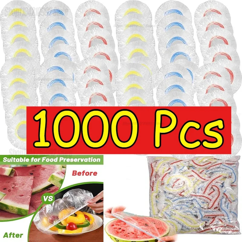 Transparent Food Grade Disposable Plastic Packaging-Retractable Wrap for Bowls,Dishes,Fruits and Vegetables-Dust-proof Cover