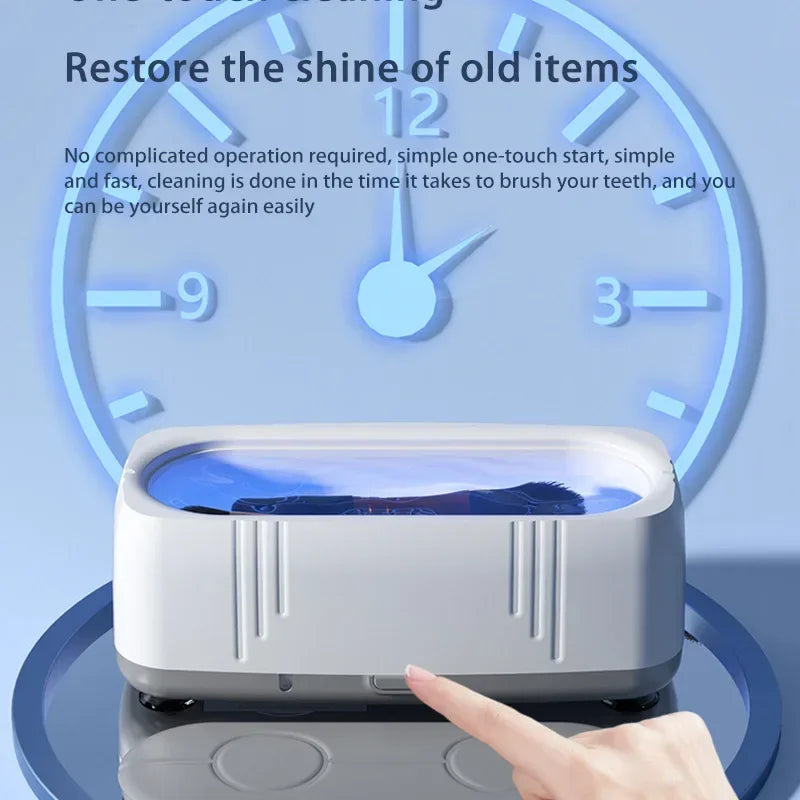2026 Ultrasone Brillenreiniger USB Volautomatische Blauwlicht Reiniger voor Brillen Huishoudelijke Multifunctionele Sieradenreinigingsmachine