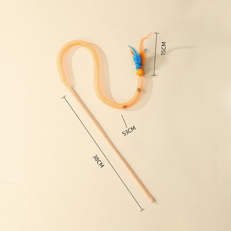 Interactive Cat Toy Funny Cat Stick toys Cat Teaser Wand with Feather Bell Kitten Playing Toys Cat Accessories