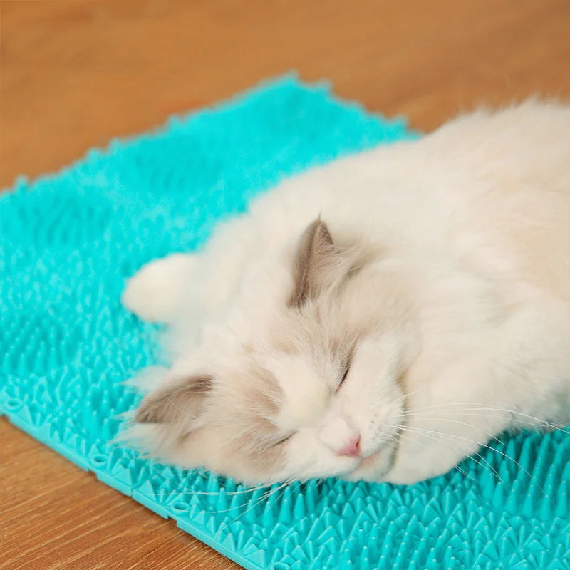 Cat Scratch Mat Square Pet Floor Scratcher for Cats Pet Self-service Massage Brush Kitten Hair Remover Brush Cat Accessories