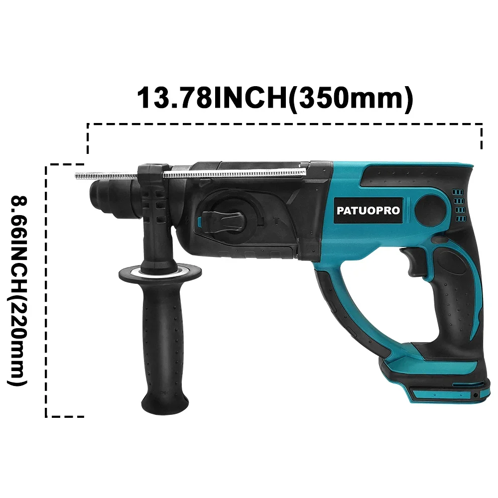 3 Functions Cordless Electric Rotary Hammer – Rechargeable 28MM Hammer Drill Power Tool for Makita 18V Battery - Quality Shopping Centre