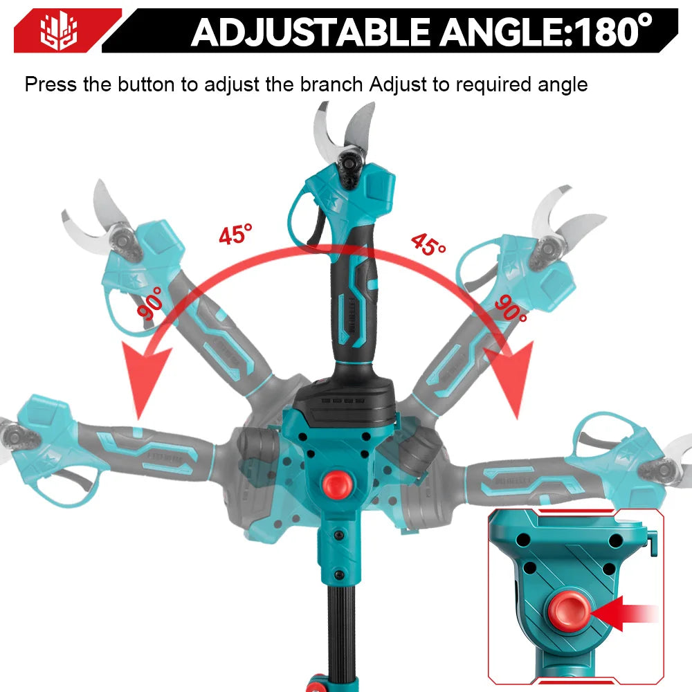 ONEVAN 4-in-1 Borstelloze Telescopische Elektrische Kettingzaag 3500W Hoogsnoeier Tuingereedschap voor Makita 18V Accu