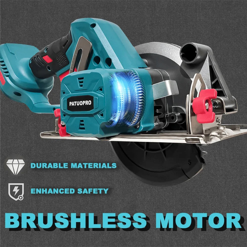 150mm Borstelloze Elektrische Cirkelzaag 6-Inch Snoerloze Handbediende Verstelbare Elektrische Zaag Houtsnijmachine voor Makita 18V Accu