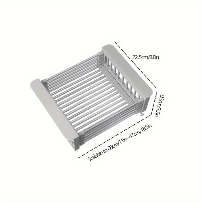 Expansion sink drain basketKitchen retractable stainless steel drain bowl rackHousehold multifunctional water tank  rackVegetabl