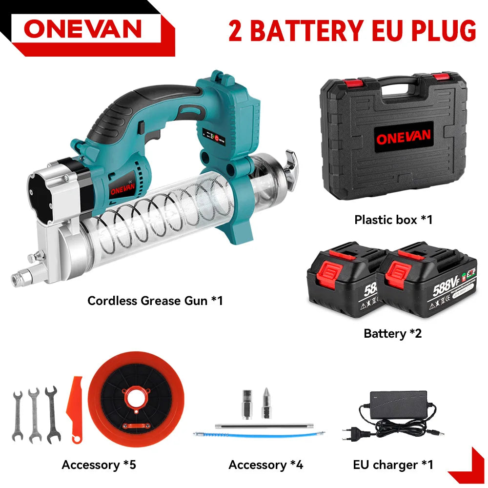 ONEVAN 69Mpa 10000PSL Electric Grease Gun Oil Injector Fat Machine Electric Grease Gun Hardware Tools For Makita 18V Battery Pin