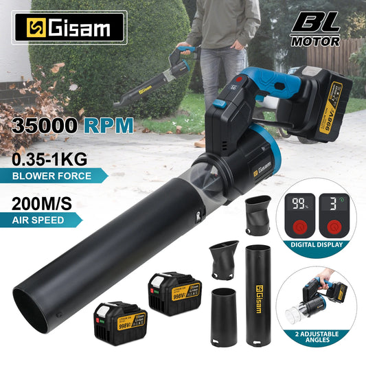 Gisam 200m/s Electric Brushless Cordless Electric Air Blower Turbo Jet Fan Handheld Dust Blowing Tool For Makita 18V Battery Pin