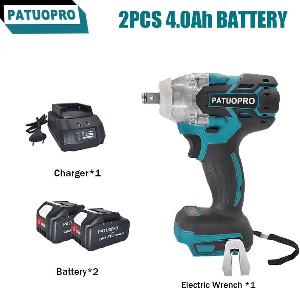 500 Nm borstelloze slagsleutel, 1/2 inch draadloze multifunctionele oplaadbare elektrische moersleutel, elektrisch gereedschap voor Makita 18V-accu