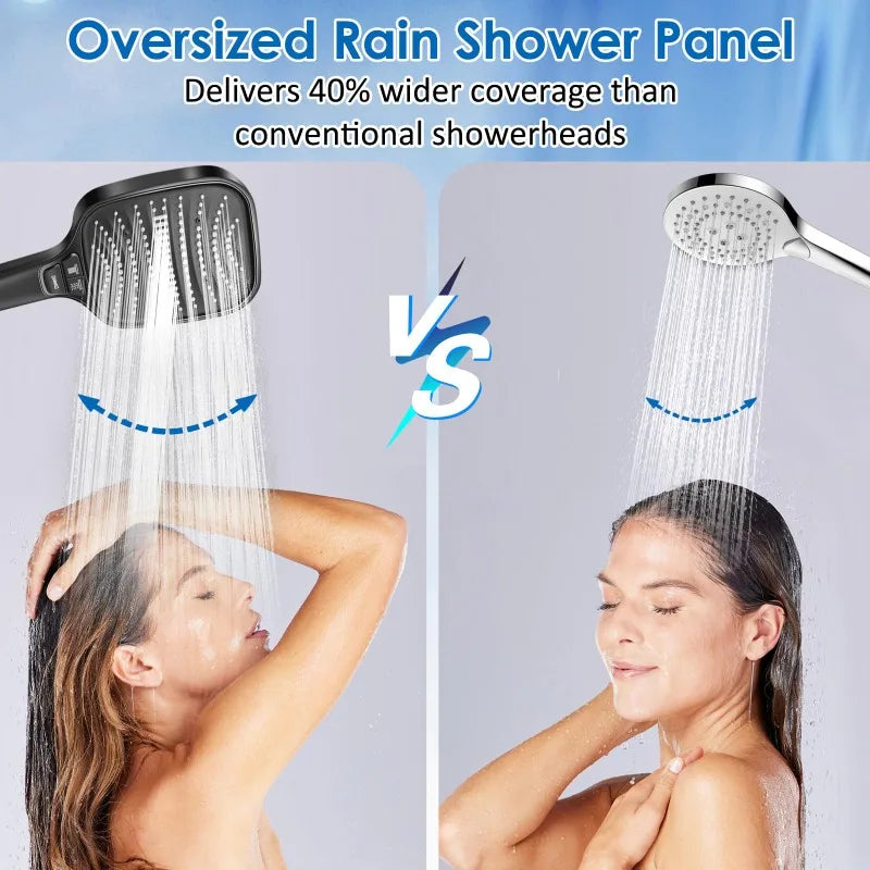 Adjustable High Power Filter Shower Head Set Bathroom Showerheads Large Water Saving Rainfall Shower Mixer Bathroom Accessory  "