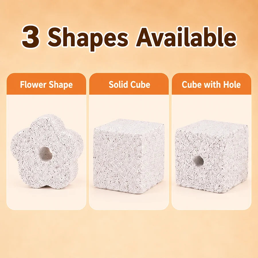 Natural Pumice Stone Chew Toy for Hamster Guinea Pig Rabbit Small Pets Teeth Grinding Block Cage Accessory Daily Dental Care