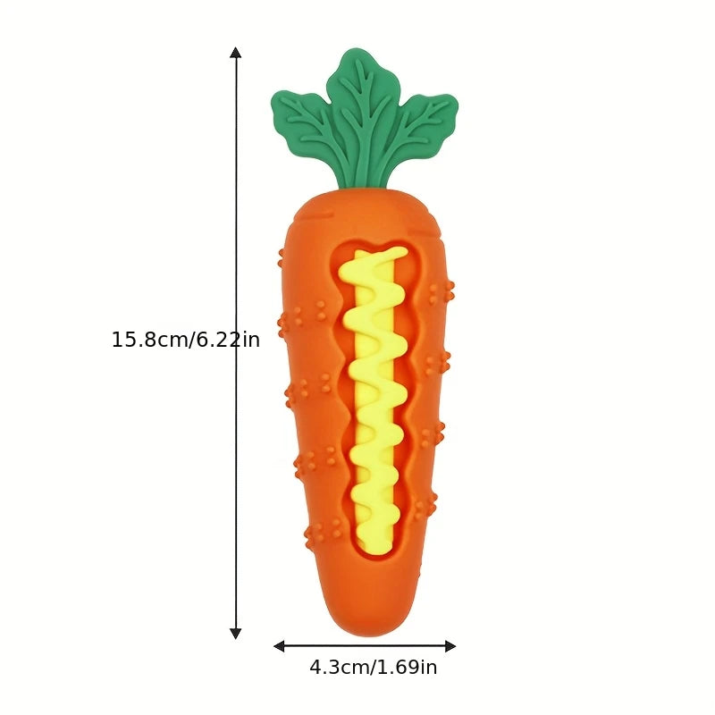 Silicone Dog Chew Toys Carrot Shaped Dog Teeth Cleaning Toy Bite-resistant Pet Squeaky Toys Puppy Toy Pet Supplies
