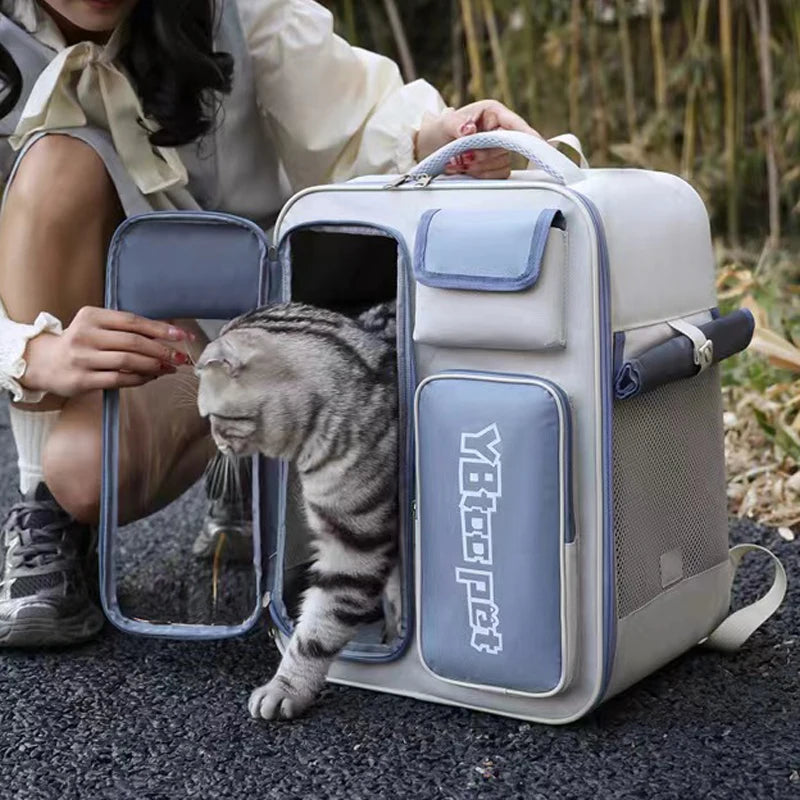 Large Capacity Cat Backpack Breathable Pet Carrier Bag for Cats Small Dogs Portable Cat Carrying Bag Suit for Pets Within 12.5kg