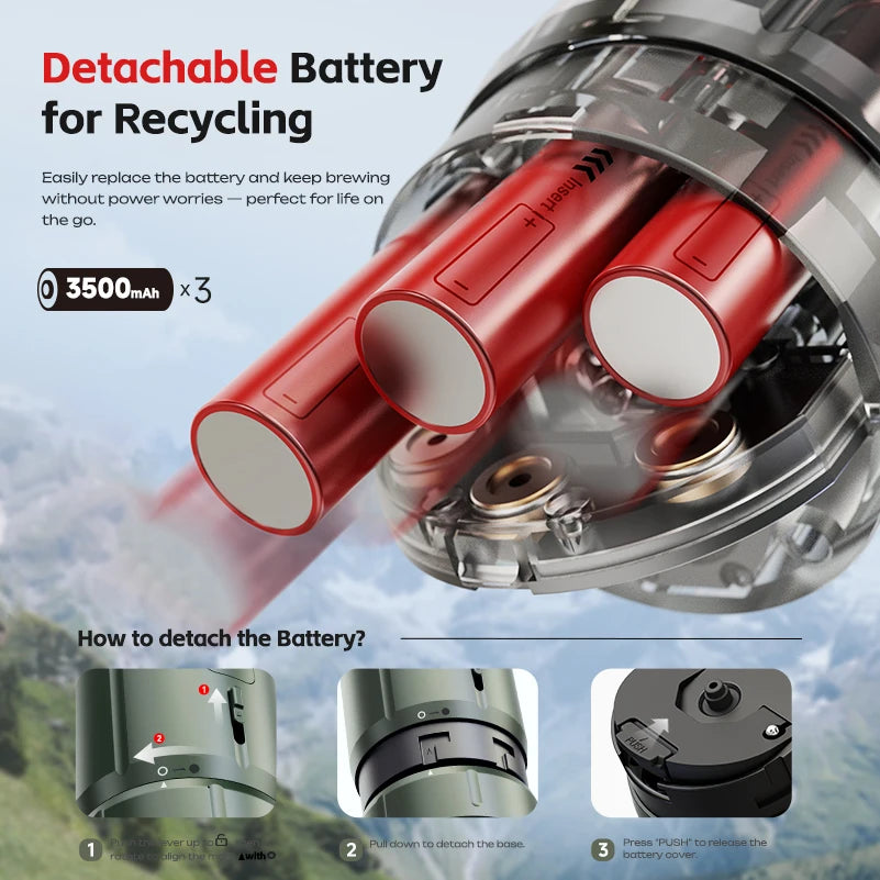 HiBREW 3,6V 18650 oplaadbaar accupakket 3500mAh*3/6 draagbaar espressomachine koffie-accessoire reizen kamperen