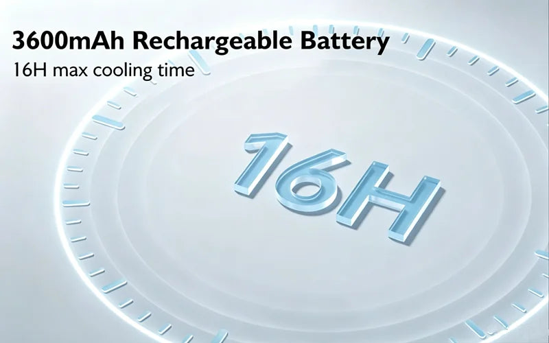Lenovo Ice Compress High-Speed Cooling 3000mah USB Rechargeable Portable Fan LED Digital Display Handheld Fan Electric Hand Fan