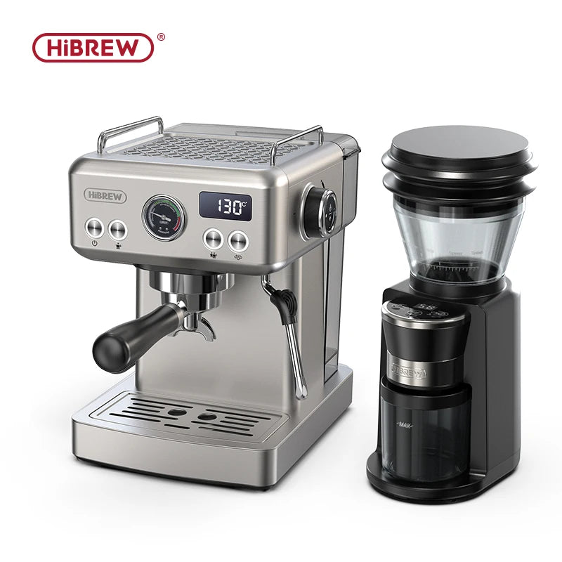 HiBREW 20Bar Halfautomatische Espressomachine Temperatuur instelbaar 58mm Filterdrager Koud/Warm Koffiezetapparaat Metalen behuizing H10A