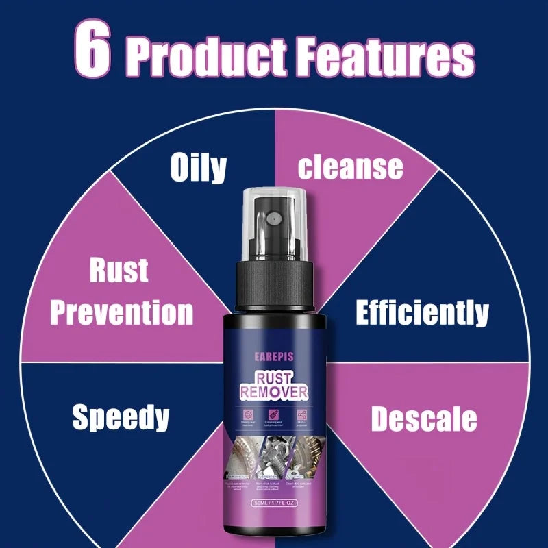 50ml Universal Rust Remover Spray-Iron Powder Rust Cleaner & Paint Remover for RV Exterior & Metal Surfaces,Durable Rust Removal