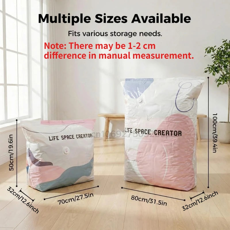 Thickened Vacuum Compression Bag, Transparent Quilt Vacuum Bag , Household Clothing Storage and Sorting Bag , Storage Bag