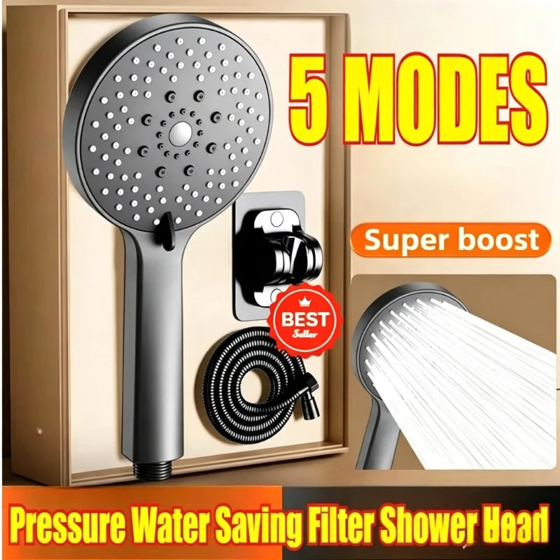 Bathroom Sprayer Shower Head Water Saving Handheld Rain Shower Head Adjustable 5 Modes Shower Bath Head Bathroom Accessories
