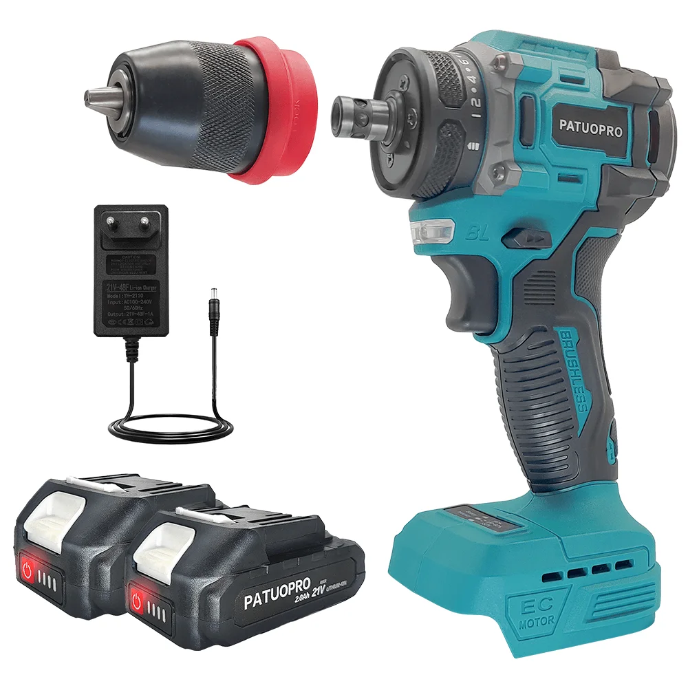 10mm New 2In1 Rechargeable Electric Screwdriver Cordless Drill Lithium Battery Multifunctional Power Tool For Makita 18V Battery